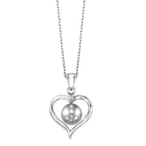 Silver & Pearl Heart Pendant