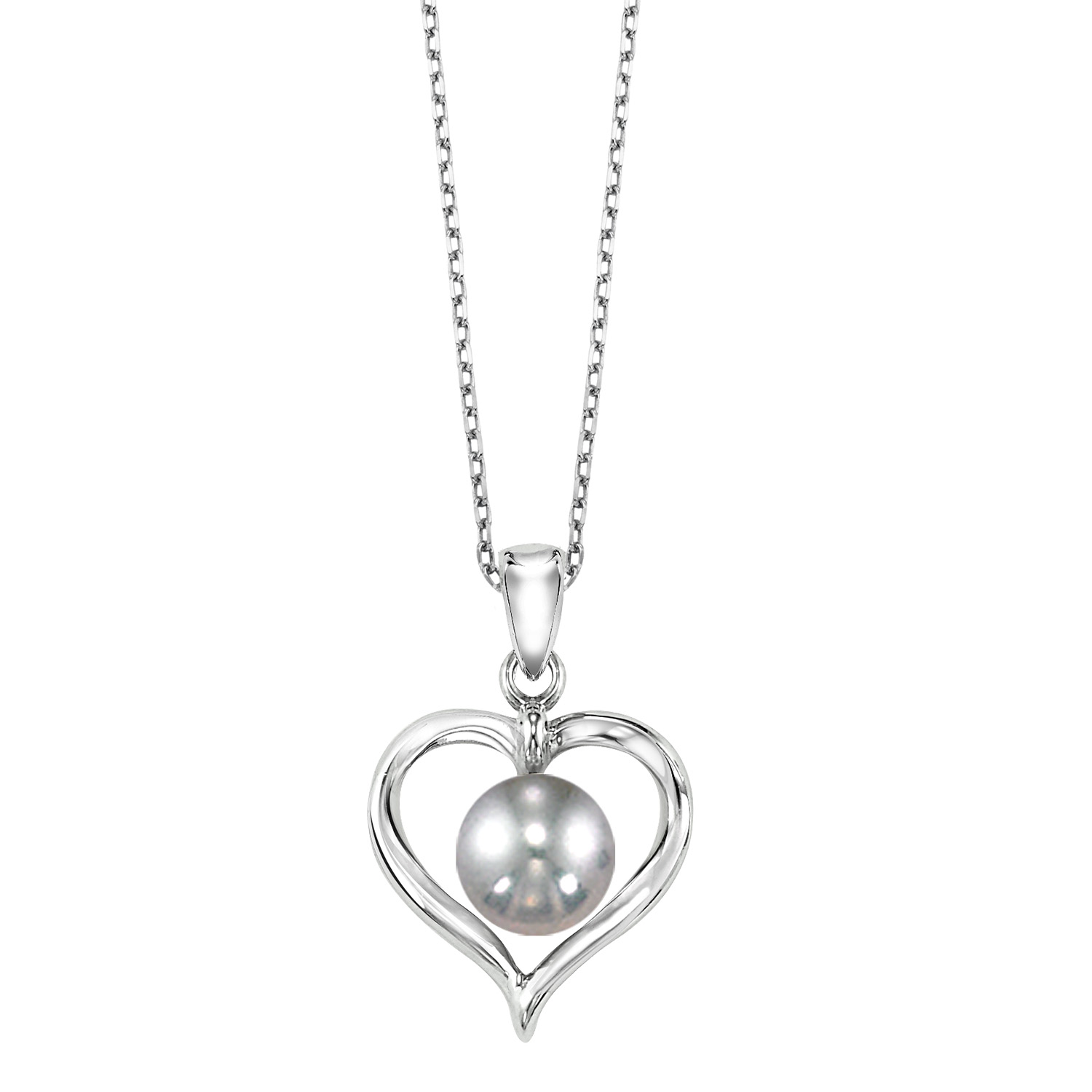Silver & Pearl Heart Pendant