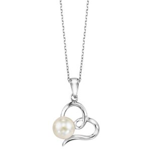 Silver & Pearl Heart Pendant