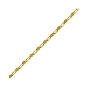 14K YG 1/5 ct. tw. Diamond & 9 5/8 ct. tw. Oval Cut Citrine Station Bracelet