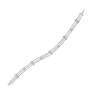 14K WG 3/4 ct. tw. Diamond Bezel Set Station Bracelet