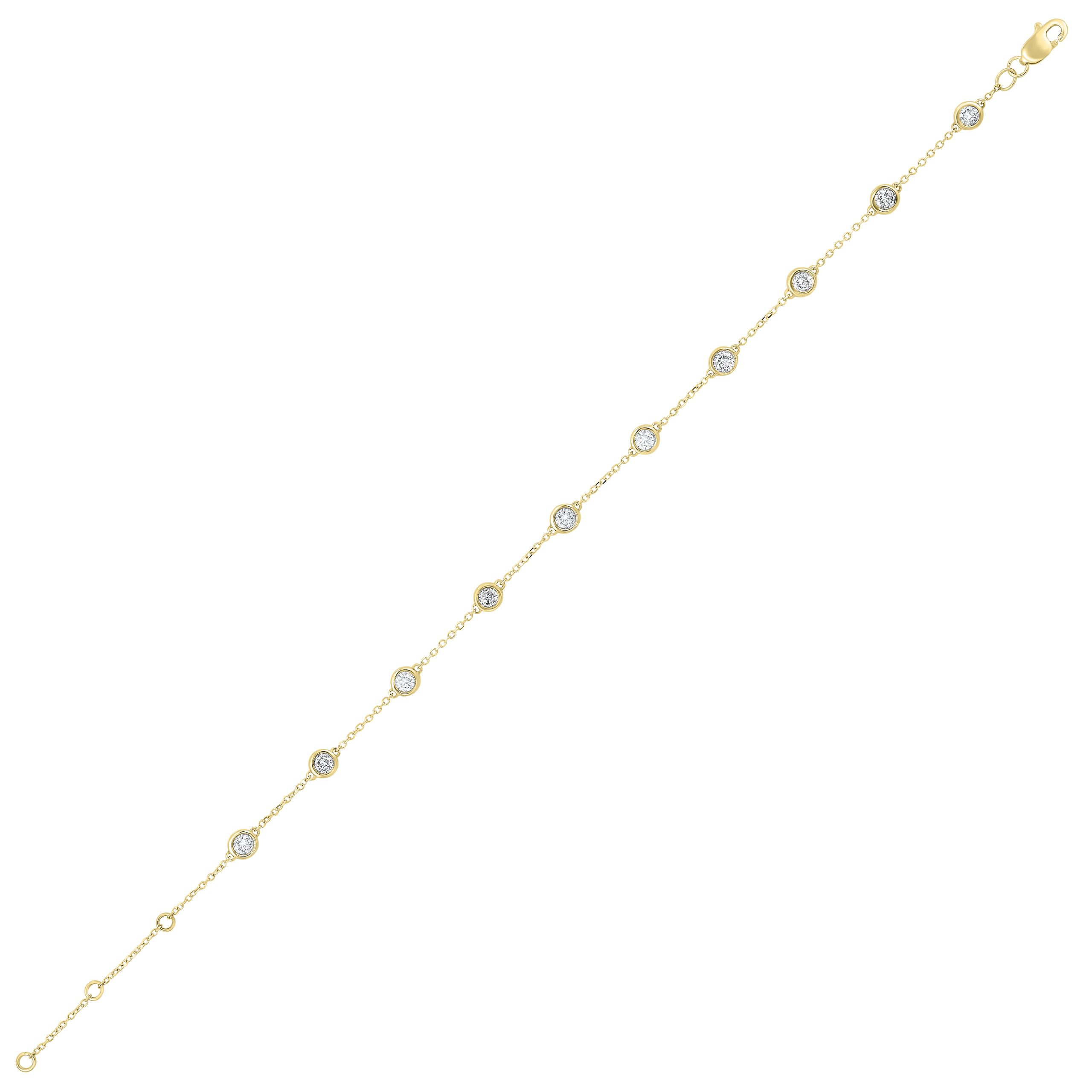 14K YG 3/4 ct. tw. Diamond by the yard Bracelet