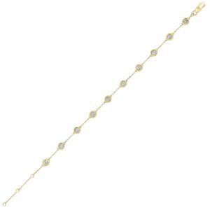 14K YG 1 ct. tw. Diamond by the yard Bracelet
