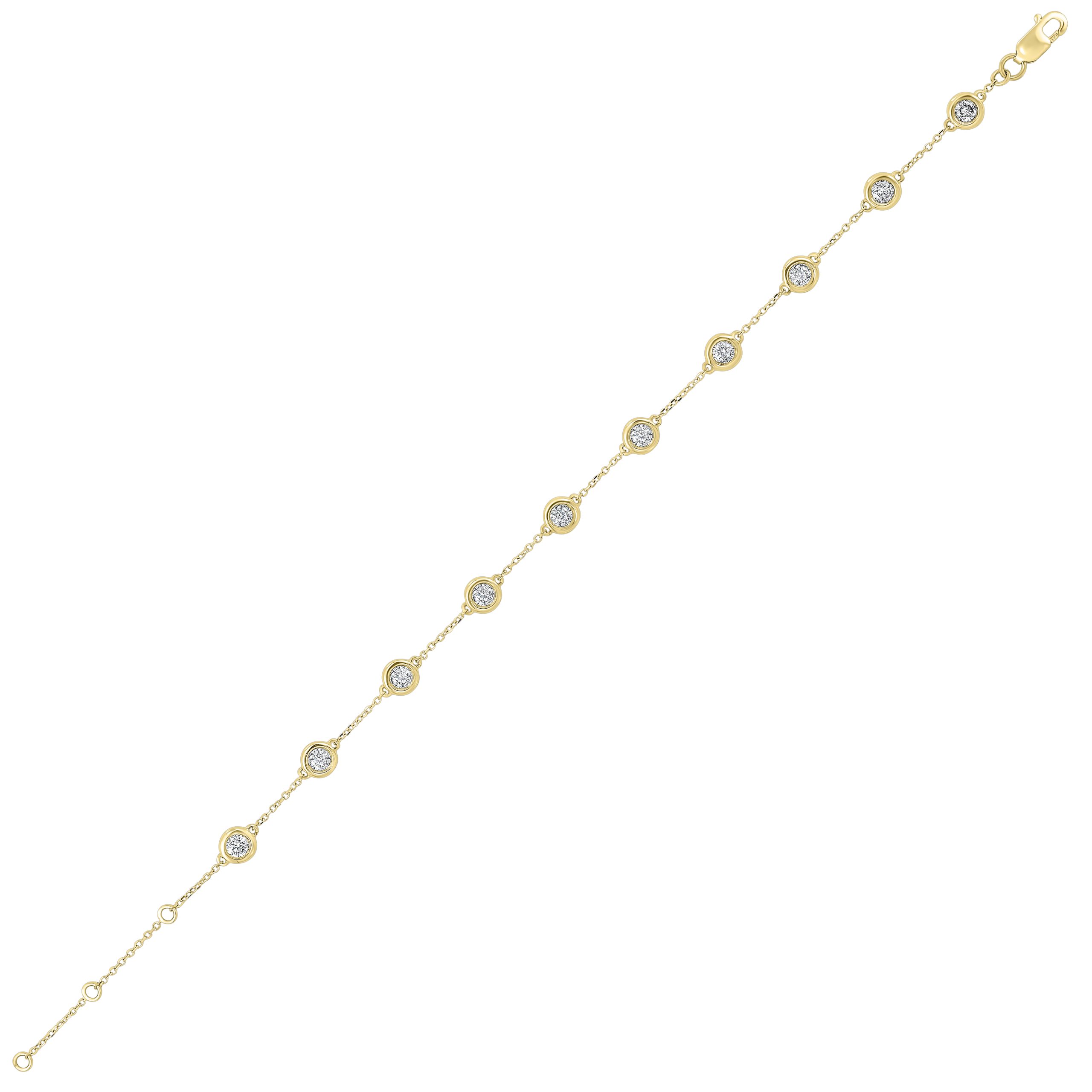 14K YG 1 ct. tw. Diamond by the yard Bracelet