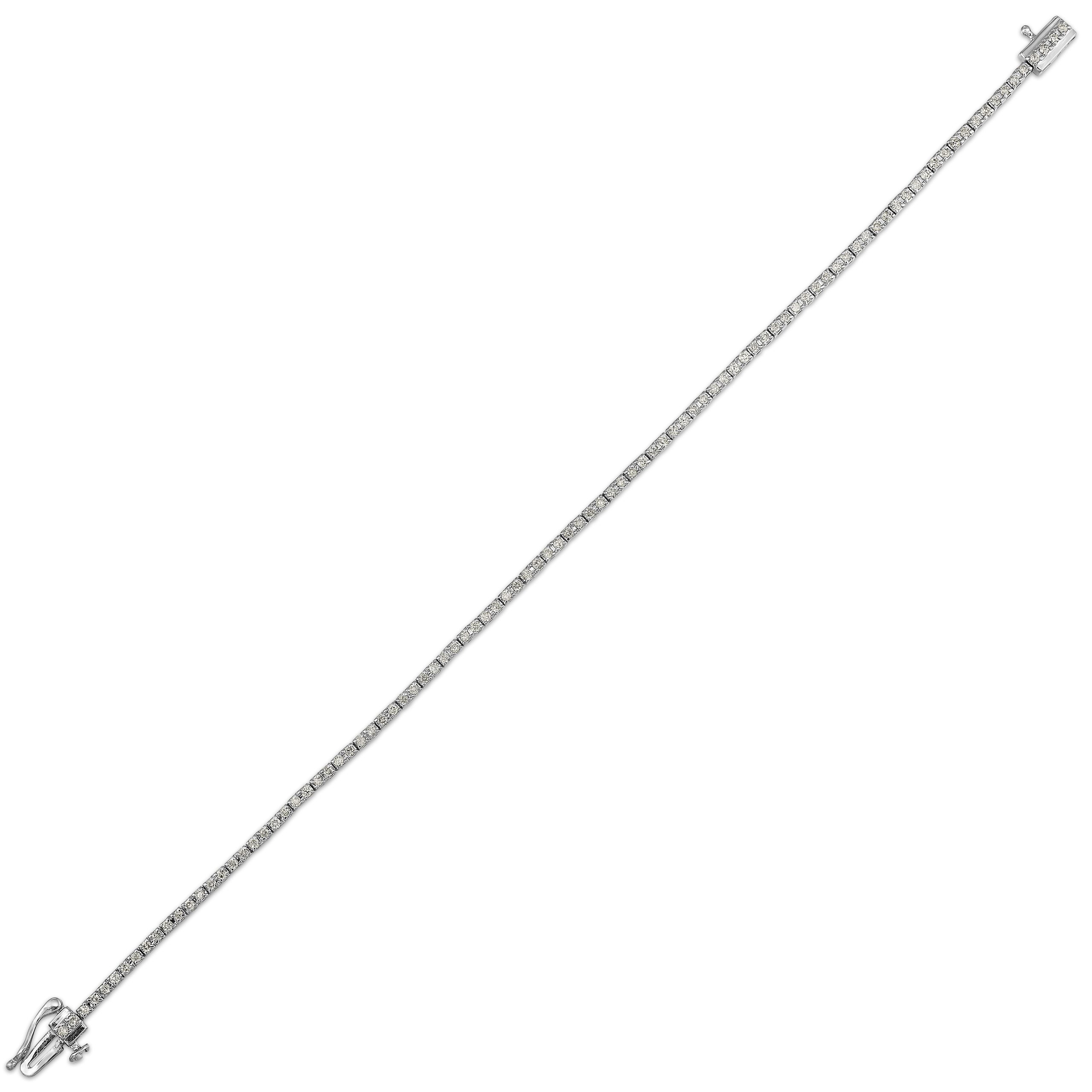 14K WG 1 ct. tw. Diamond Four Prong Tennis Bracelet