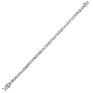 14K WG 10 ct. tw. Diamond Four Prong Tennis Bracelet
