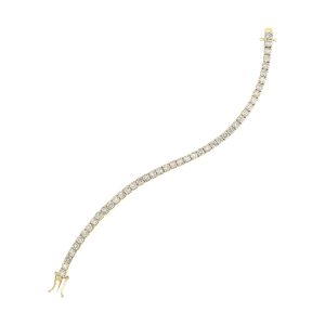 14K YG 10 ct. tw. Diamond Four Prong Tennis Bracelet
