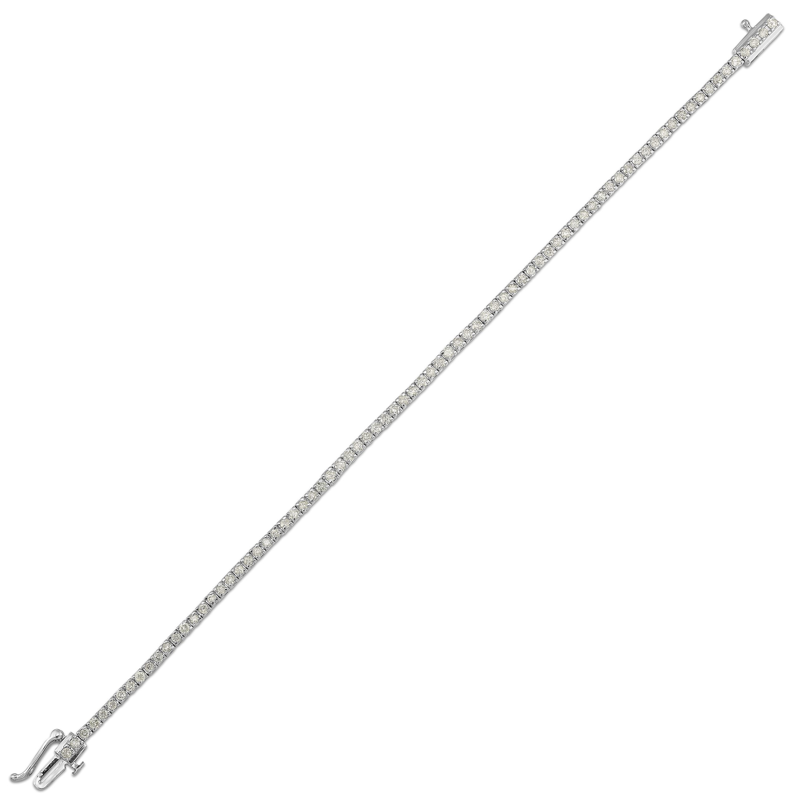 14K WG 2 ct. tw. Diamond Four Prong Tennis Bracelet
