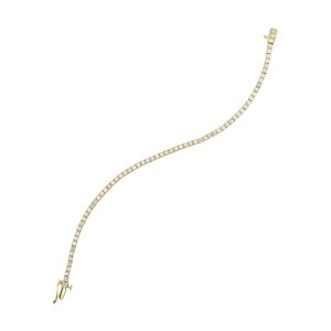 14K YG 3 ct. tw. Diamond Four Prong Tennis Bracelet