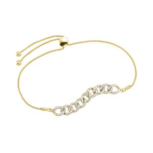 10K YG 5/8 ct. tw. Diamond Cuban Link Bolo Bracelet