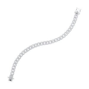 14K WG 2 1/2 ct. tw. Diamond Cuban Link Bracelet