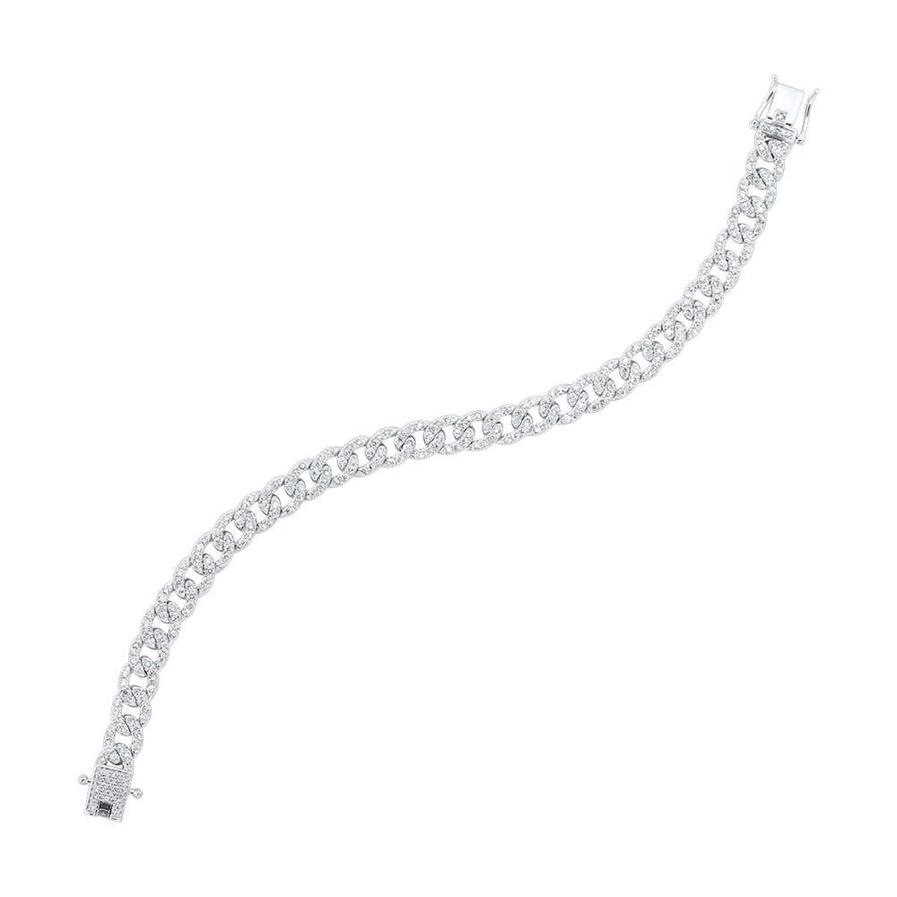 14K WG 2 1/2 ct. tw. Diamond Cuban Link Bracelet