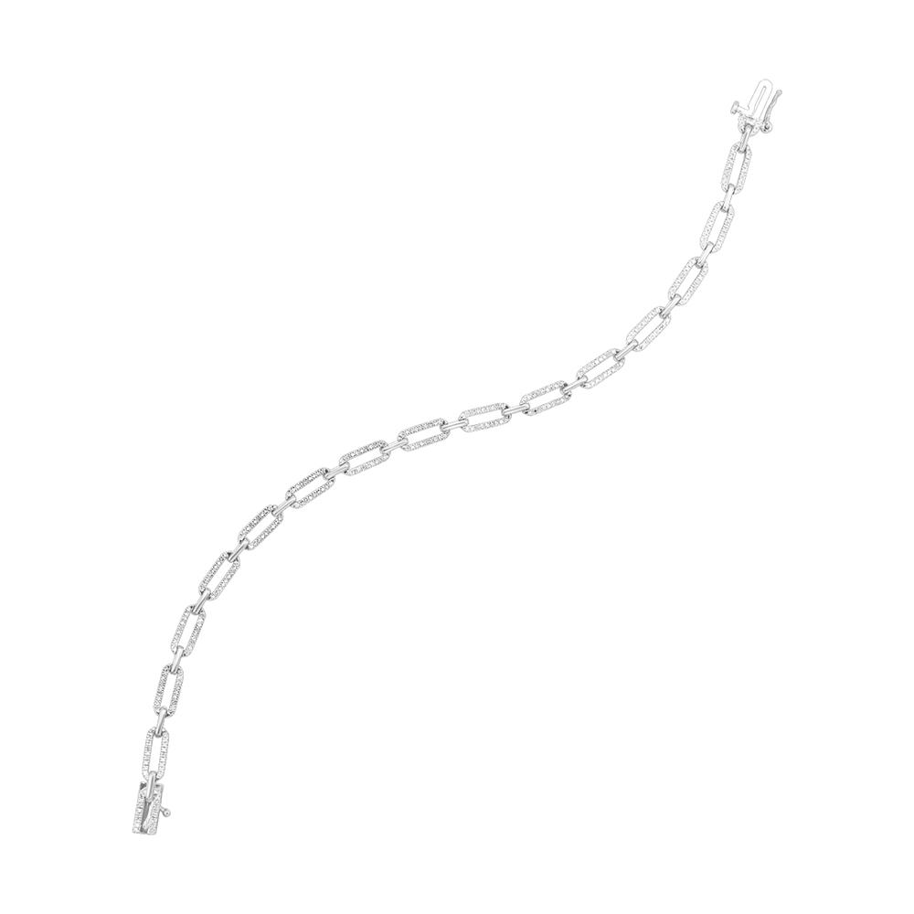 10K WG 1/2 ct. tw. Diamond Paperclip Link Bracelet
