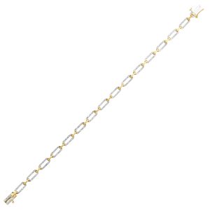 10K YG 1/2 ct. tw. Diamond Paperclip Link Bracelet