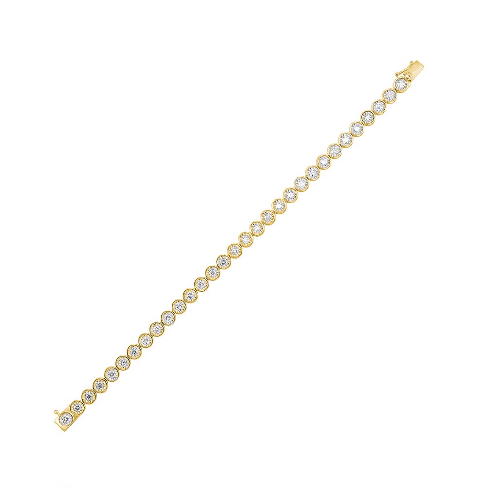 14K YG 1 ct. tw. Diamond Bezel Tennis Bracelet
