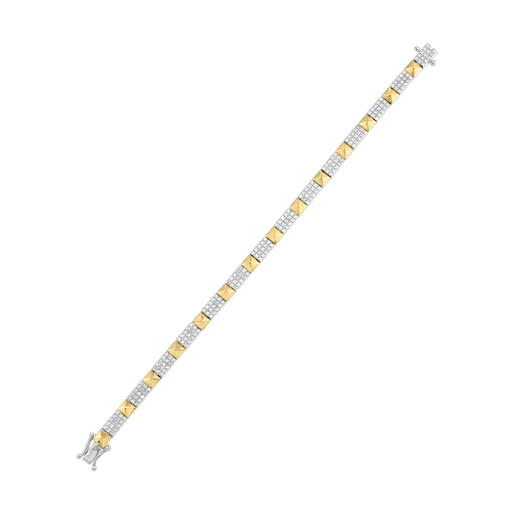 10K WYG 2 ct. tw. Diamond Mixed Metal Fashion Bracelet