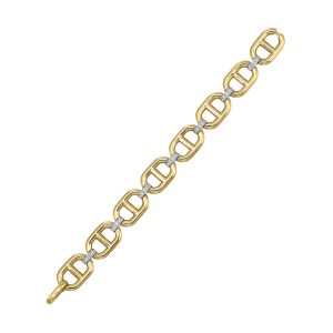 14K WYG 1 ct. tw. Diamond Mariner Link Bracelet