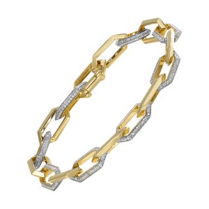 14K YG 1 1/2 ct. tw. Diamond Link Fashion Bracelet