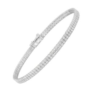 14K WG 3 1/5 ct. tw. Diamond Two Row Tennis Bracelet