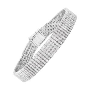 14K WG 7 1/6 ct. tw. Diamond Five Row Tennis Bracelet