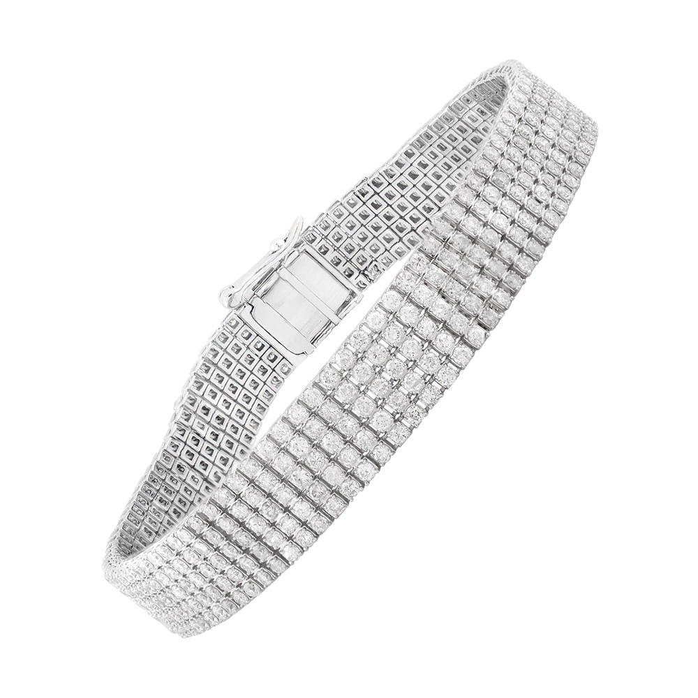 14K WG 7 1/6 ct. tw. Diamond Five Row Tennis Bracelet