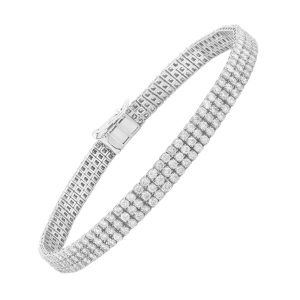 14KWG 4 5/6 ct. tw. Diamond Three Row Tennis Bracelet
