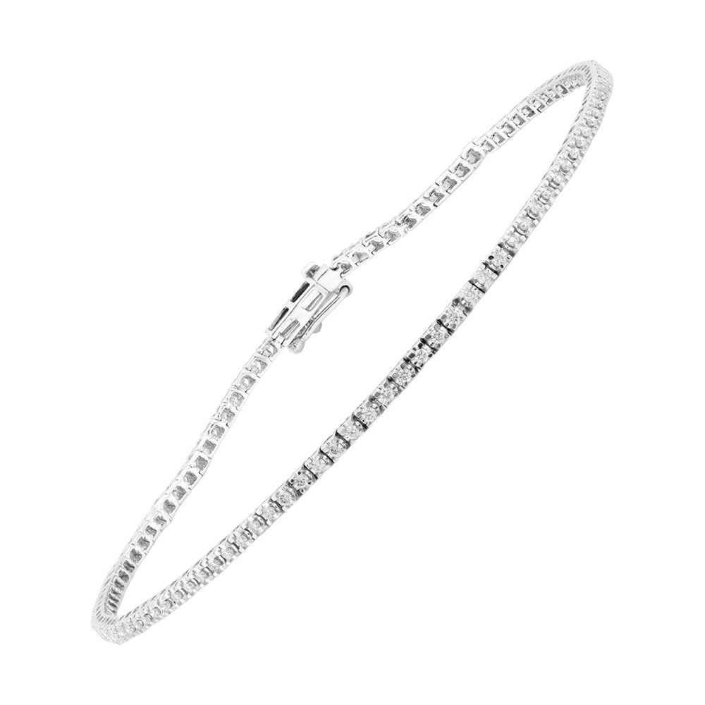14K WG 1/2 ct. tw. Diamond Four Prong Tennis Bracelet