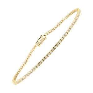 14K YG 1/2 ct. tw. Diamond Four Prong Tennis Bracelet