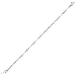 14K WG 1 ct. tw. Diamond Four Prong Tennis Bracelet