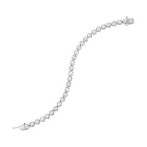 14K WG 10 ct. tw. Diamond Four Prong Tennis Bracelet