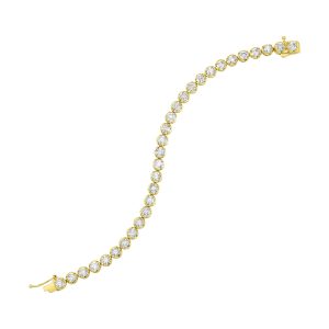 14K YG 10 ct. tw. Diamond Four Prong Tennis Bracelet