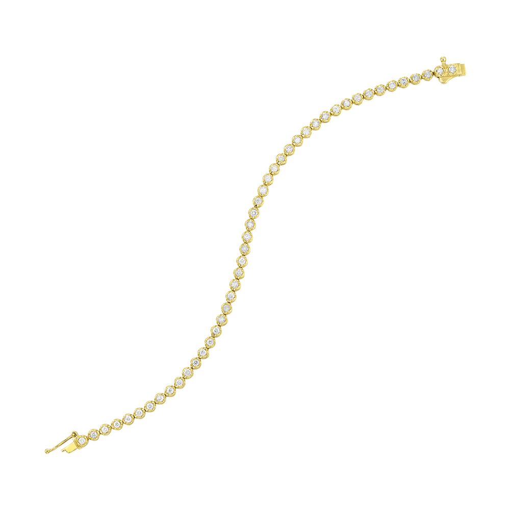 14K YG 2 ct. tw. Diamond Four prong Tennis Bracelet