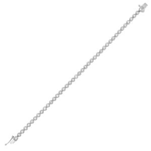 14K WG 3 ct. tw. Diamond Four prong Tennis Bracelet