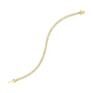 14K YG 3 ct. tw. Diamond Four prong Tennis Bracelet