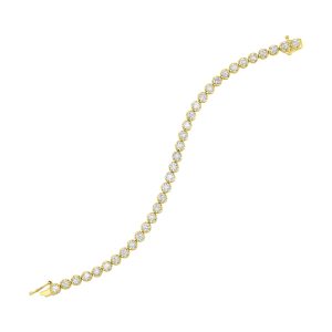 14K YG 7 ct. tw. Diamond Four prong Tennis Bracelet