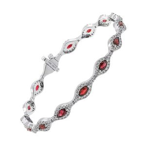 14K WG 1 1/2 ct. tw. Diamond & 2 5/8 ct. tw. Ruby Tennis Bracelet