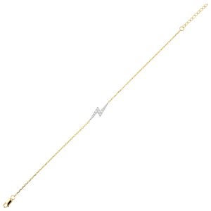 14K YG 1/6 ct. tw. Diamond Bolt Chain Bracelet