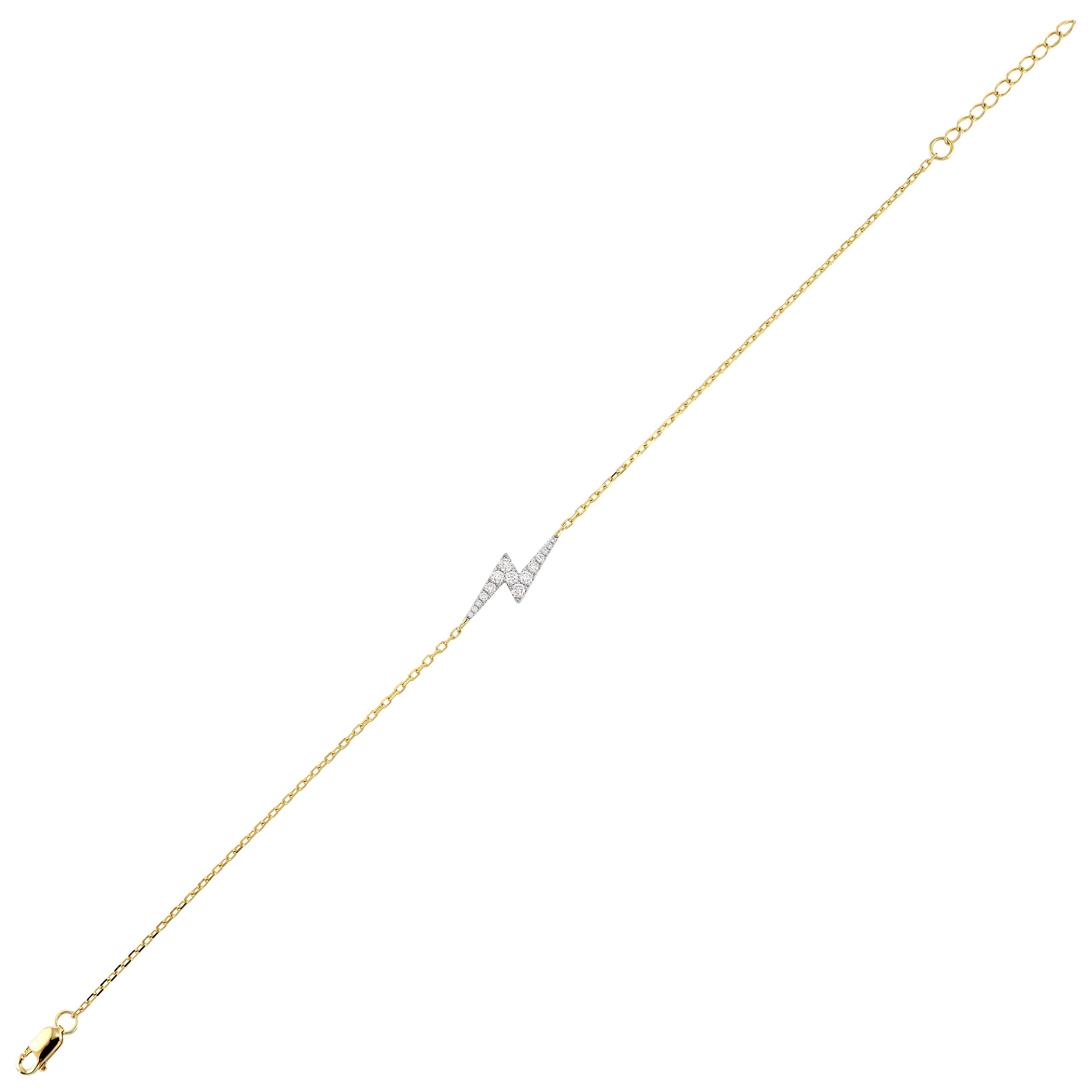 14K YG 1/6 ct. tw. Diamond Bolt Chain Bracelet