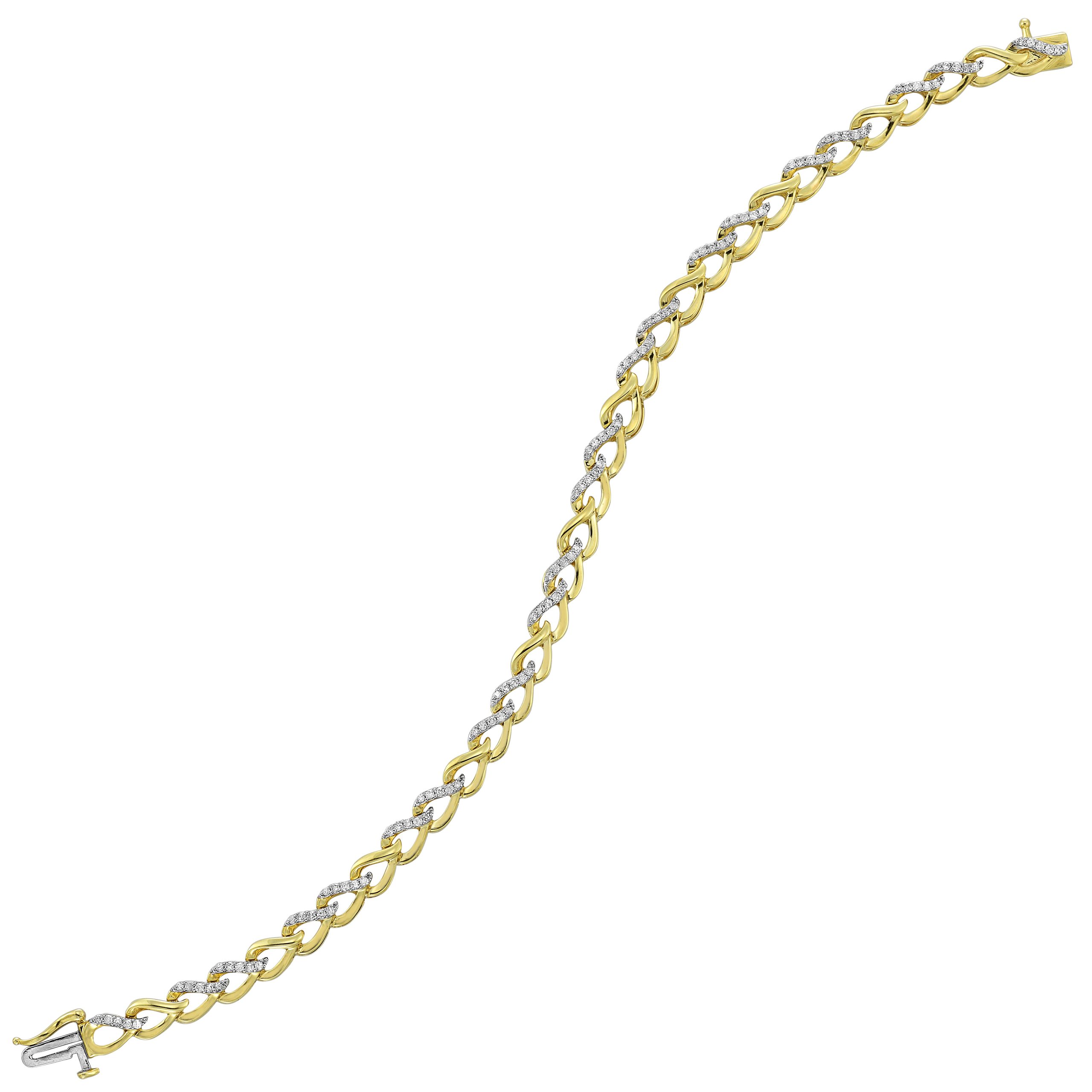 10K YG 1/2 ct. tw. Diamond Fashion Link Bracelet