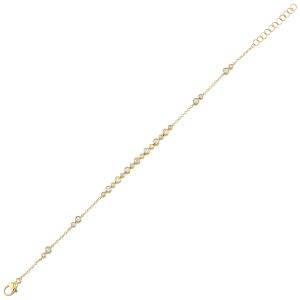 14K YG 1/2 ct. tw. Diamond Bezel Station Chain Bracelet