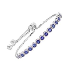 Silver 2 3/8 ct. tw. Sapphire Bolo Bracelet