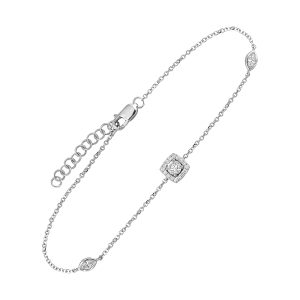 14K WG 3/8 ct. tw. Diamond by the Yard Chain Bracelet