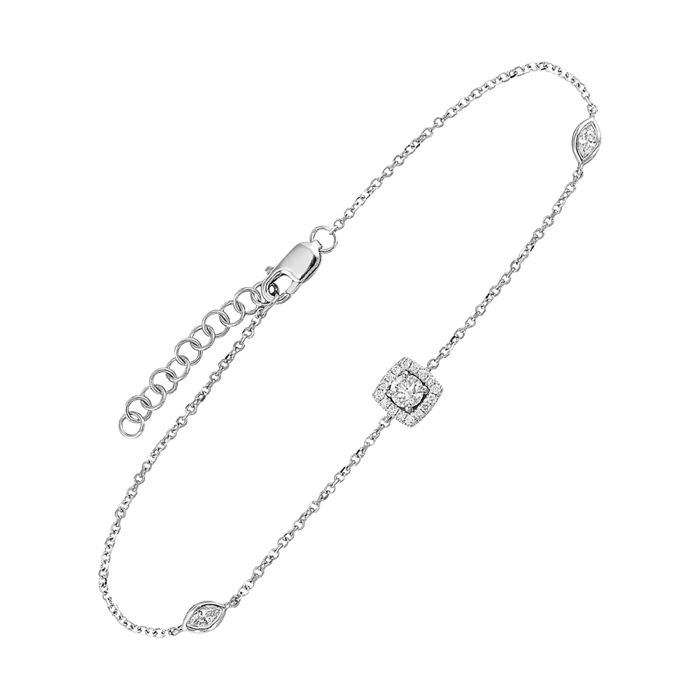 14K WG 3/8 ct. tw. Diamond by the Yard Chain Bracelet