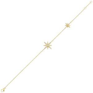 14K YG 1/5 ct. tw. Diamond North Star Chain Bracelet