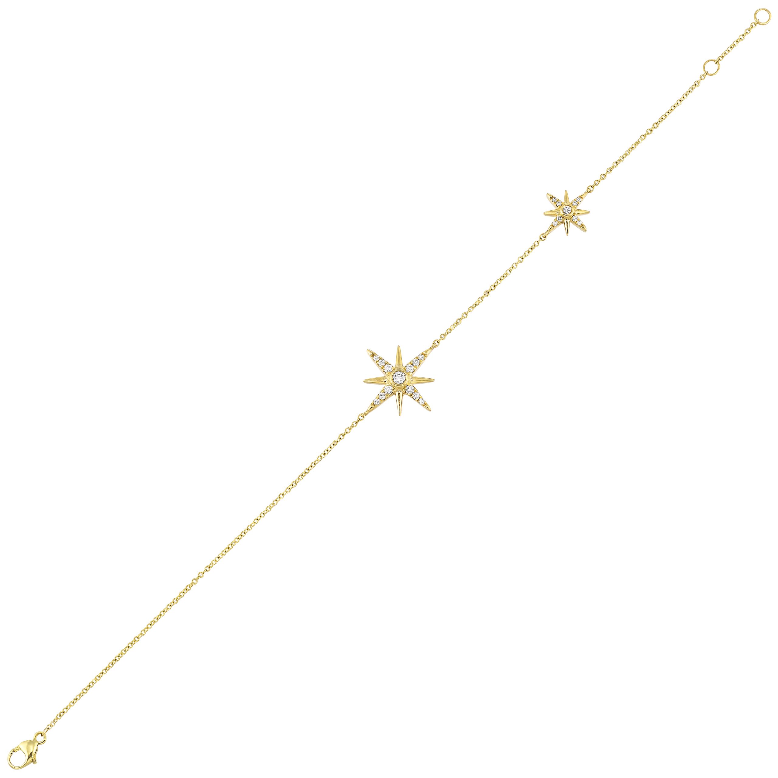 14K YG 1/5 ct. tw. Diamond North Star Chain Bracelet