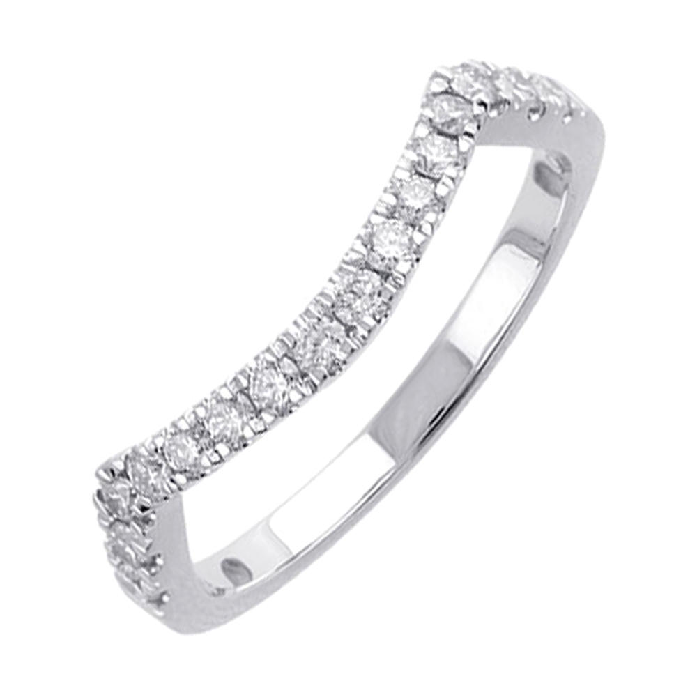 14K WG 1/3 ct. tw. Diamond Contour Wedding Band