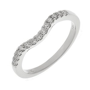 14K WG 1/4 ct. tw. Diamond Contour Wedding Band