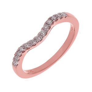 14K RG 1/4 ct. tw. Diamond Contour Wedding Band