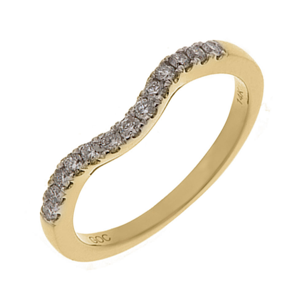 14K YG 1/4 ct. tw. Diamond Contour Wedding Band
