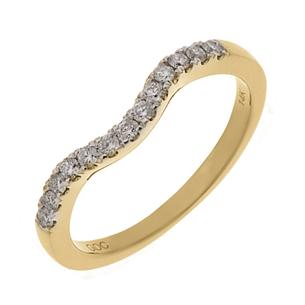 14K YG 1/4 ct. tw. Diamond Contour Wedding Band